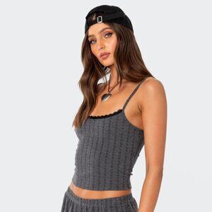 NWOT Edikted Irene Pointelle Tank Top Size Small